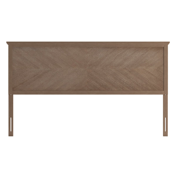 Light Brown,King |#| Contemporary King Size Herring Bone Wooden Headboard Only in Light Brown