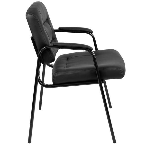 Flash Fundamentals Black LeatherSoft Executive Reception Chair - Guest Chair