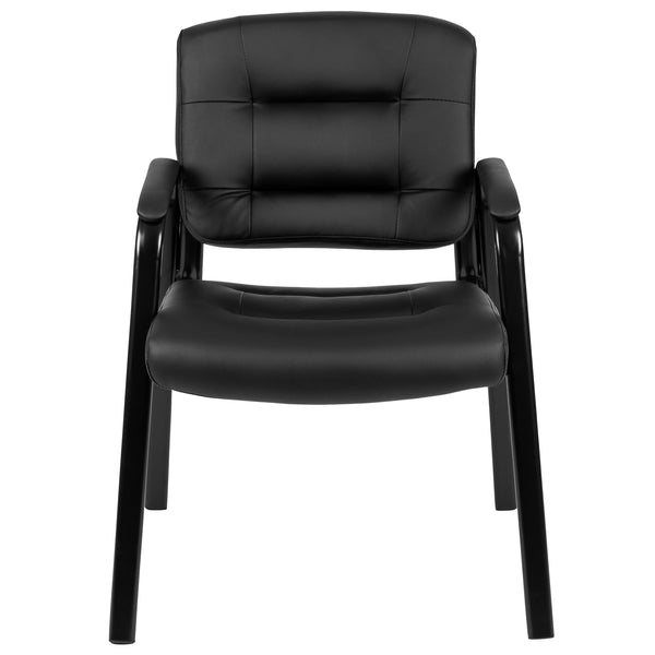 Flash Fundamentals Black LeatherSoft Executive Reception Chair - Guest Chair