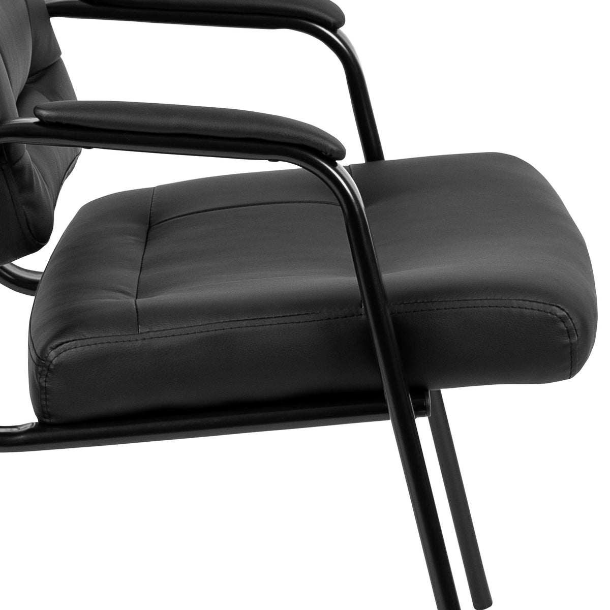 Flash Fundamentals Black LeatherSoft Executive Reception Chair - Guest Chair