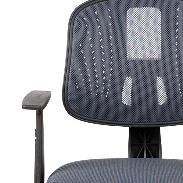Gray |#| Flash Fundamentals Pivot Back Gray Mesh Swivel Task Office Chair with Arms