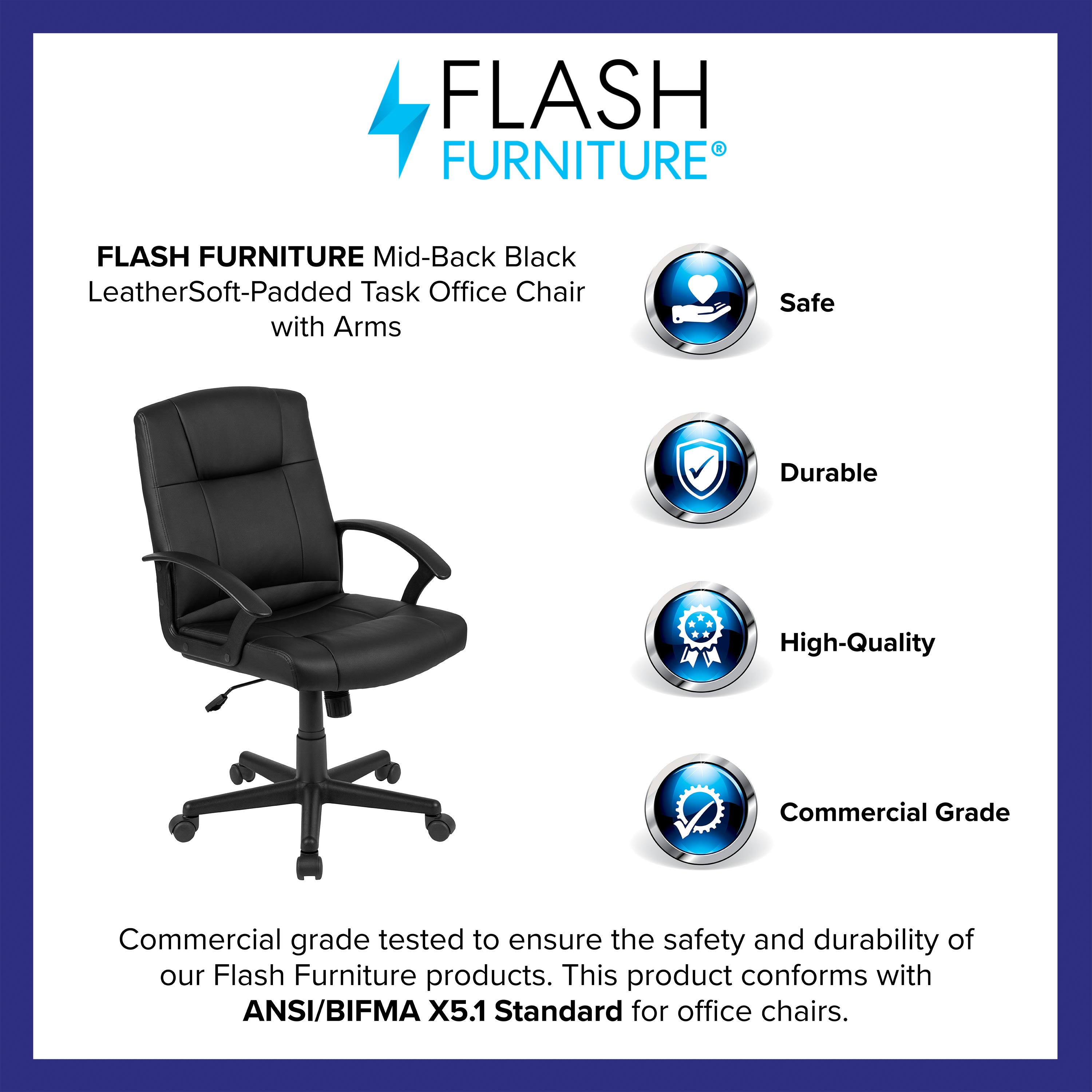 Mid-Back Task Chair CH-197220X000- – BizChair Mid-Back Task Chair CH-197220X000- – BizChair