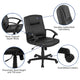 Flash Fundamentals Mid-Back Black LeatherSoft-Padded Task Office Chair with Arms