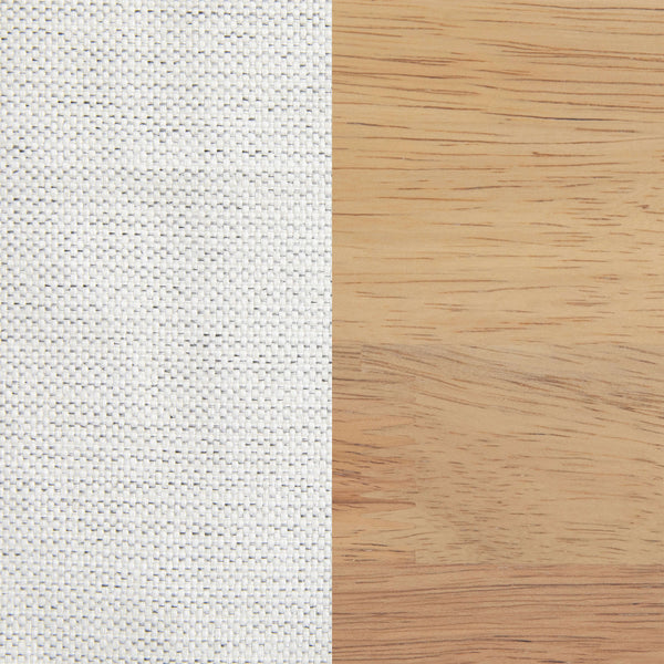 King |#| Wooden King Size Platform Bed with Upholstered Inset Headboard-Light Beech/Snow