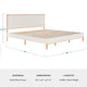 King |#| Wooden King Size Platform Bed with Upholstered Inset Headboard-Light Beech/Snow