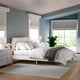 Queen |#| Wooden Queen Size Platform Bed with Upholstered Inset Headboard-Light Beech/Snow