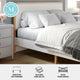 Queen |#| Wooden Queen Size Platform Bed with Upholstered Inset Headboard-Light Beech/Snow