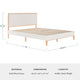 Queen |#| Wooden Queen Size Platform Bed with Upholstered Inset Headboard-Light Beech/Snow