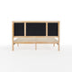 Queen |#| Wooden Queen Size Platform Bed with Upholstered Inset Headboard-Light Beech/Snow
