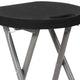 Foldable Stool with Black Plastic Seat and Titanium Gray Frame - Portable Stool