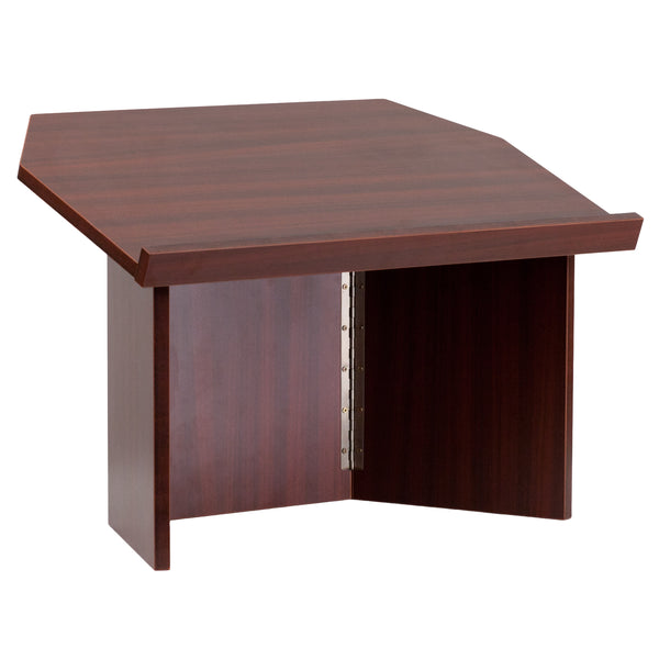 Foldable Tabletop Lectern in Mahogany - Slanted Top with Ledge