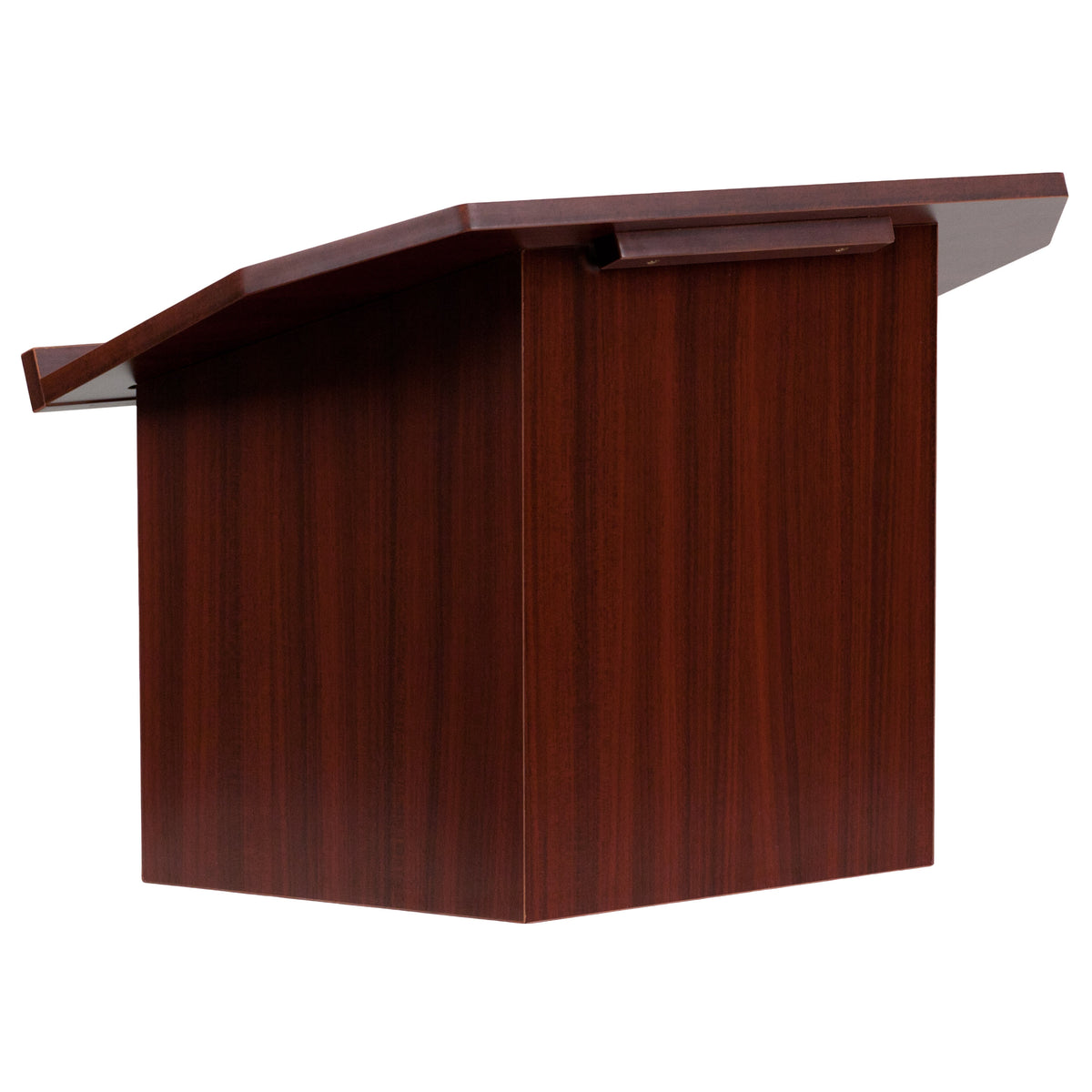 Foldable Tabletop Lectern in Mahogany - Slanted Top with Ledge