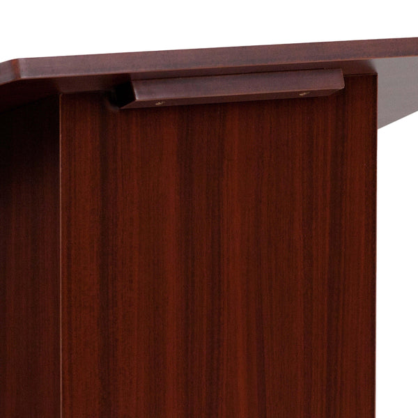 Foldable Tabletop Lectern in Mahogany - Slanted Top with Ledge