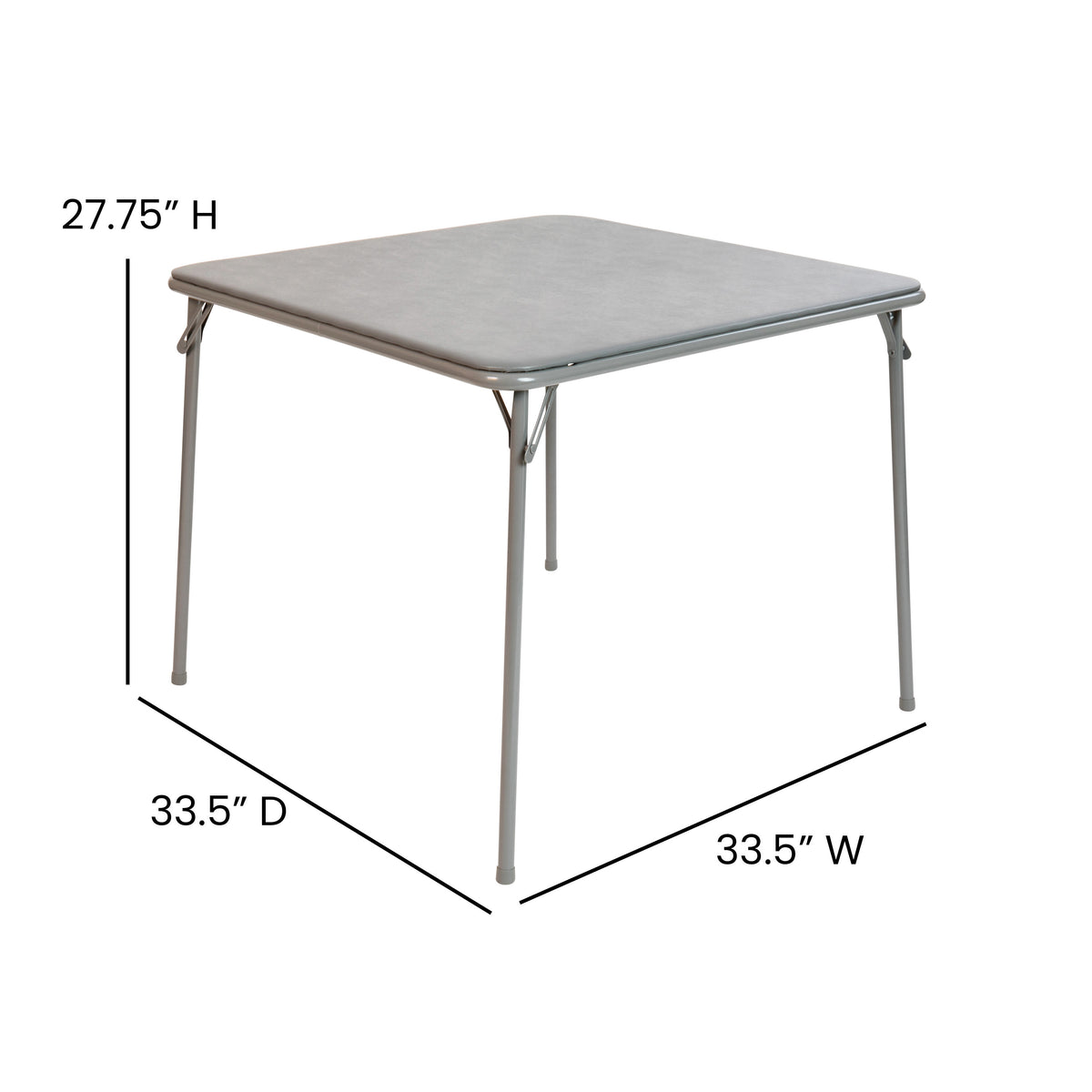 Gray |#| Gray Foldable Card Table with Vinyl Table Top - Game Table - Portable Table