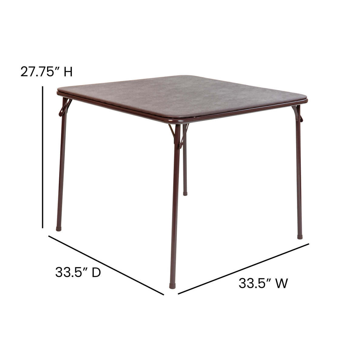 Brown |#| Brown Foldable Card Table with Vinyl Table Top - Game Table - Portable Table