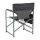 Gray |#| Foldable Steel Tube Framed Directors Camping Chair-Cupholder Side Table - Gray