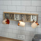 6 Cup Wall Mount Printed Coffee Mug Rack in Distressed Wood Grains