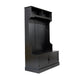 Black |#| 40" Wide 4 Hook Hallway Tree with Storage Bench and Upper Cubbies in Black