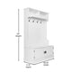 White |#| 40" Wide 4 Hook Hallway Tree with Storage Bench and Upper Cubbies in White