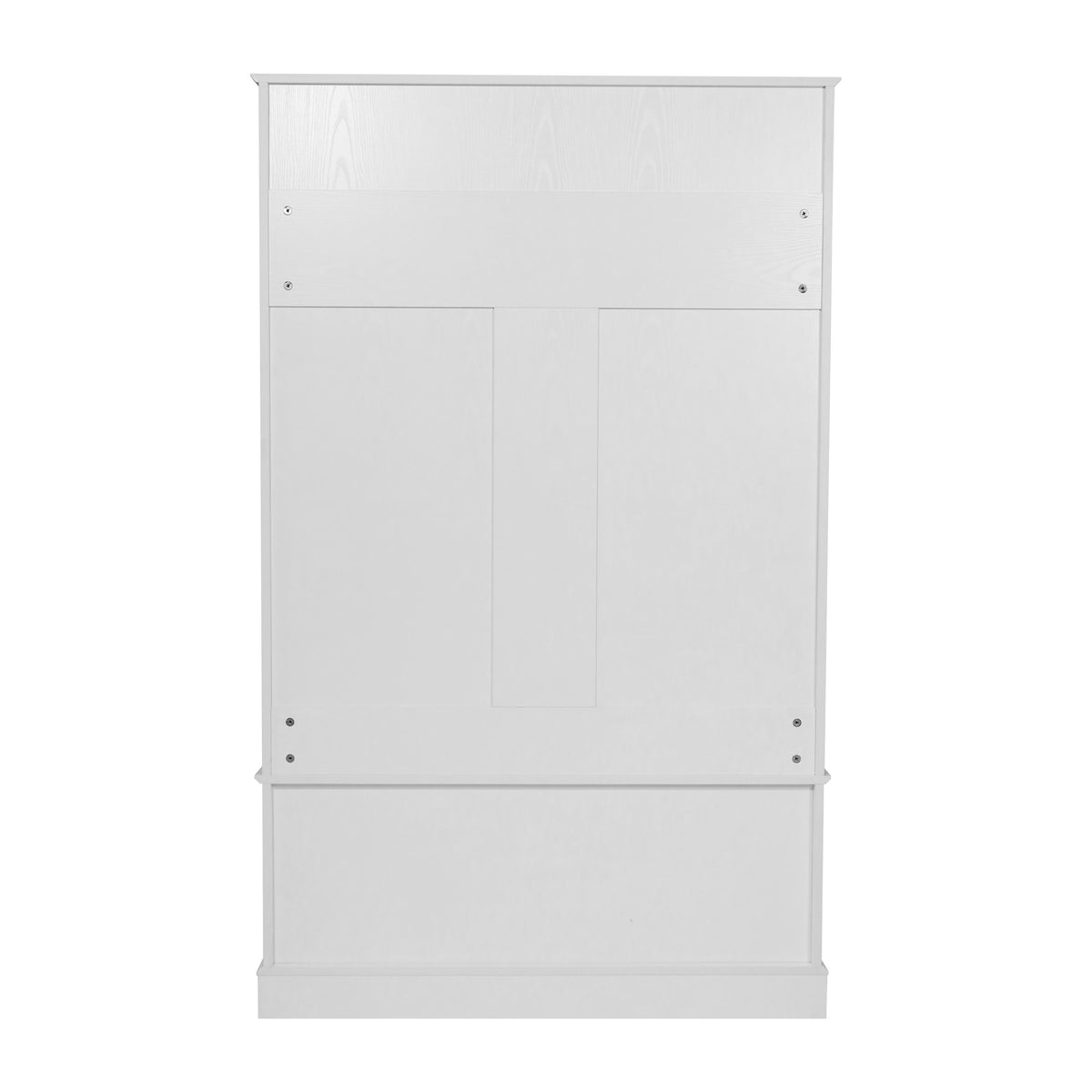 White |#| 40" Wide 4 Hook Hallway Tree with Storage Bench and Upper Cubbies in White