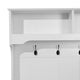 White |#| 40" Wide 4 Hook Hallway Tree with Storage Bench and Upper Cubbies in White