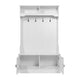 White |#| 40" Wide 4 Hook Hallway Tree with Storage Bench and Upper Cubbies in White