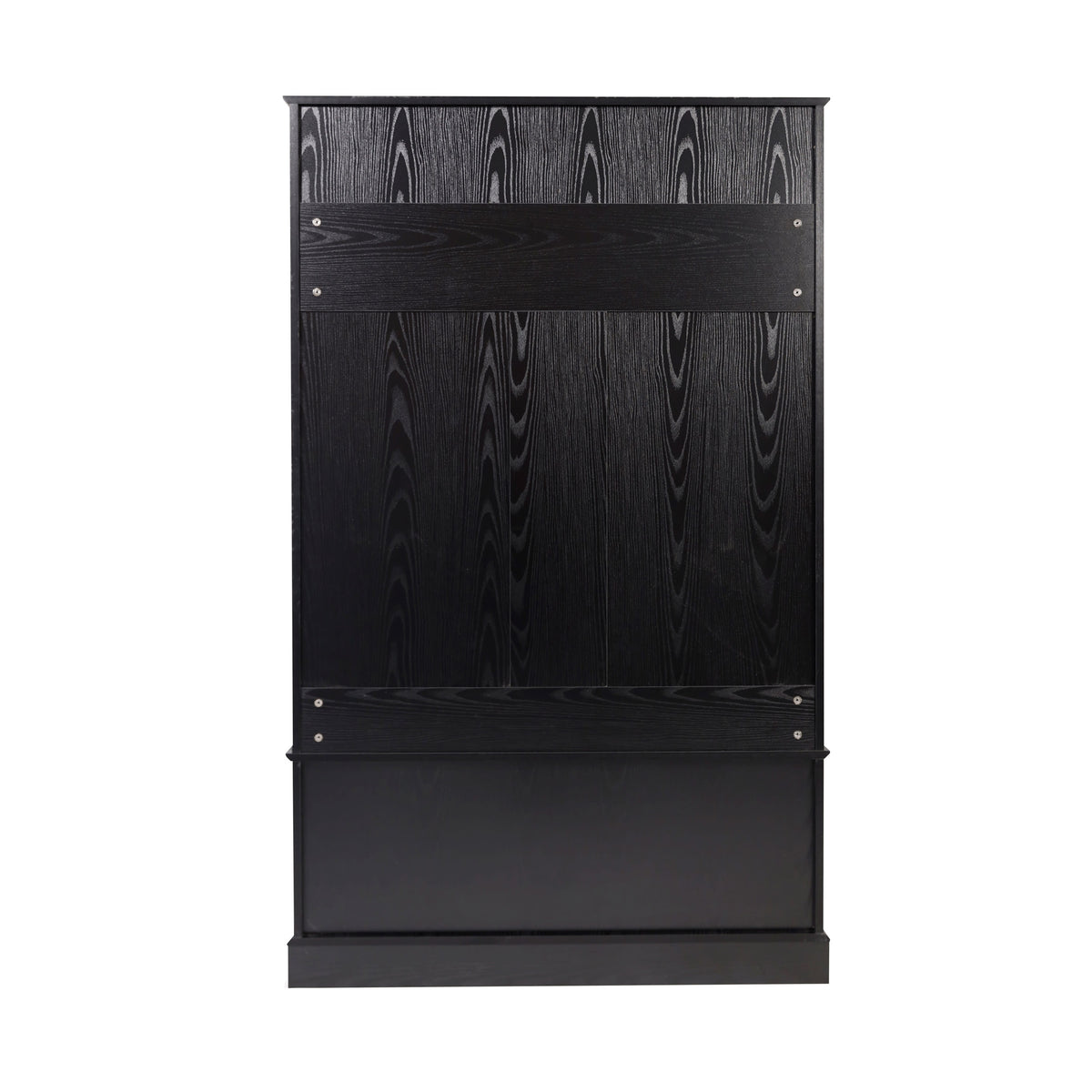 Black |#| 40" Wide 4 Hook Hallway Tree with Storage Bench and Upper Cubbies in Black