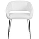 White |#| Contemporary White LeatherSoft Side Reception Chair w/Chrome Legs - Guest Chair