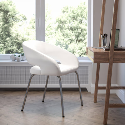 Fusion Series Contemporary LeatherSoft Side Reception Chair with Chrome Legs - View 2