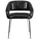 Black |#| Contemporary Black LeatherSoft Side Reception Chair w/Chrome Legs - Guest Chair