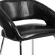 Black |#| Contemporary Black LeatherSoft Side Reception Chair w/Chrome Legs - Guest Chair
