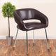 Brown |#| Contemporary Brown LeatherSoft Side Reception Chair w/Chrome Legs - Guest Chair