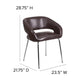 Brown |#| Contemporary Brown LeatherSoft Side Reception Chair w/Chrome Legs - Guest Chair