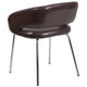 Brown |#| Contemporary Brown LeatherSoft Side Reception Chair w/Chrome Legs - Guest Chair