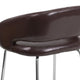 Brown |#| Contemporary Brown LeatherSoft Side Reception Chair w/Chrome Legs - Guest Chair