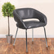 Gray |#| Contemporary Gray LeatherSoft Side Reception Chair w/Chrome Legs - Guest Chair