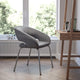 Gray |#| Contemporary Gray LeatherSoft Side Reception Chair w/Chrome Legs - Guest Chair