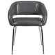 Gray |#| Contemporary Gray LeatherSoft Side Reception Chair w/Chrome Legs - Guest Chair