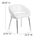 White |#| Contemporary White LeatherSoft Side Reception Chair w/Chrome Legs - Guest Chair