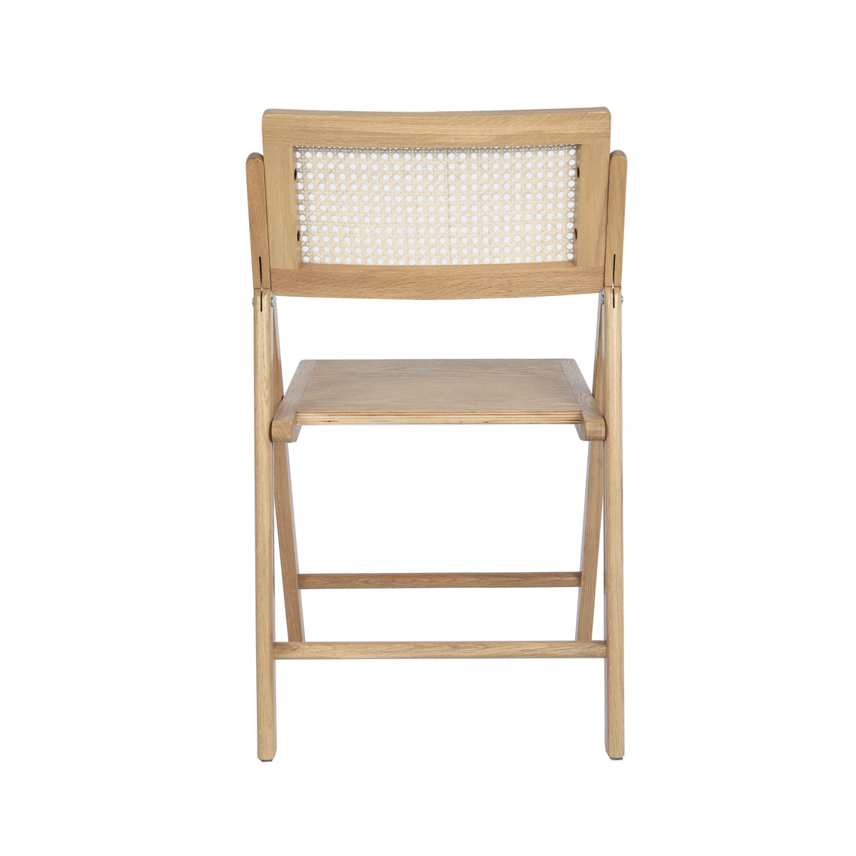 Natural |#| 2 Pack Commercial Cane Rattan Folding Chairs - Wood Backs and Seats - Natural