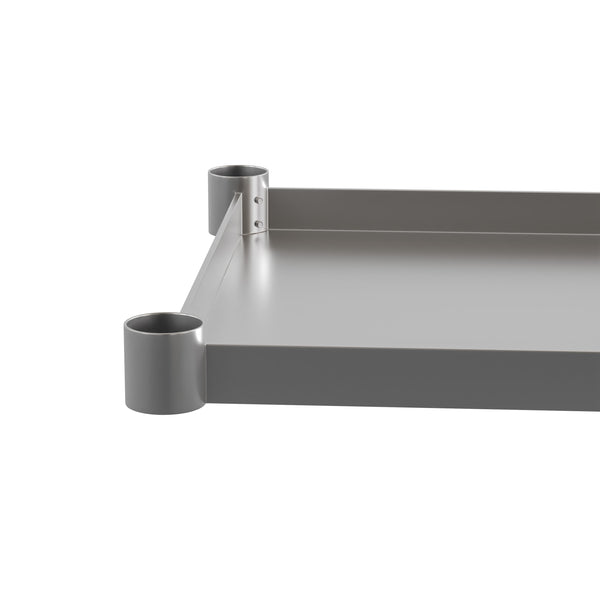 65.125"W x 22"D |#| Galvanized Steel Adjustable Add-On Work Table Restaurant Shelf for 30 x 72 Table