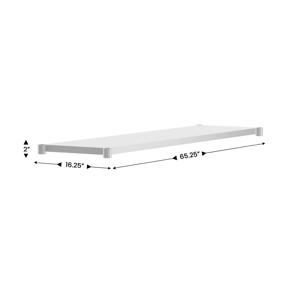 24"W x 72"D |#| Galvanized Steel Adjustable Add-On Work Table Lower Restaurant Shelf