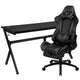 Gray |#| Black/Gray Gaming Desk Bundle - Cup/Headset Holder/Mouse Pad Top