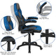 Blue |#| Black/Blue Gaming Desk Set with Cup Holder, Headphone Hook, and Monitor Stand
