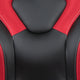 Red |#| Black/Red Gaming Desk Bundle - Cup & Headphone Holders/Mouse Pad Top