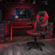 Red |#| Desk Bundle - Red Gaming Desk, Cup Holder, Headphone Hook and Red/Black Chair