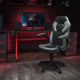 Gray |#| Desk Bundle - Red Gaming Desk, Cup Holder, Headphone Hook and Gray Chair