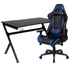 Gaming Desk and Reclining Gaming Chair Set with Cup Holder, Headphone Hook & 2 Wire Management Holes