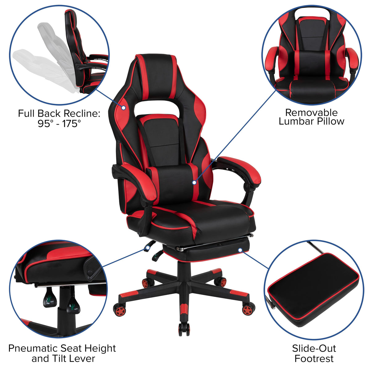 Red |#| Black/Red Gaming Desk Bundle - Cup/Headset Holder/Mouse Pad Top