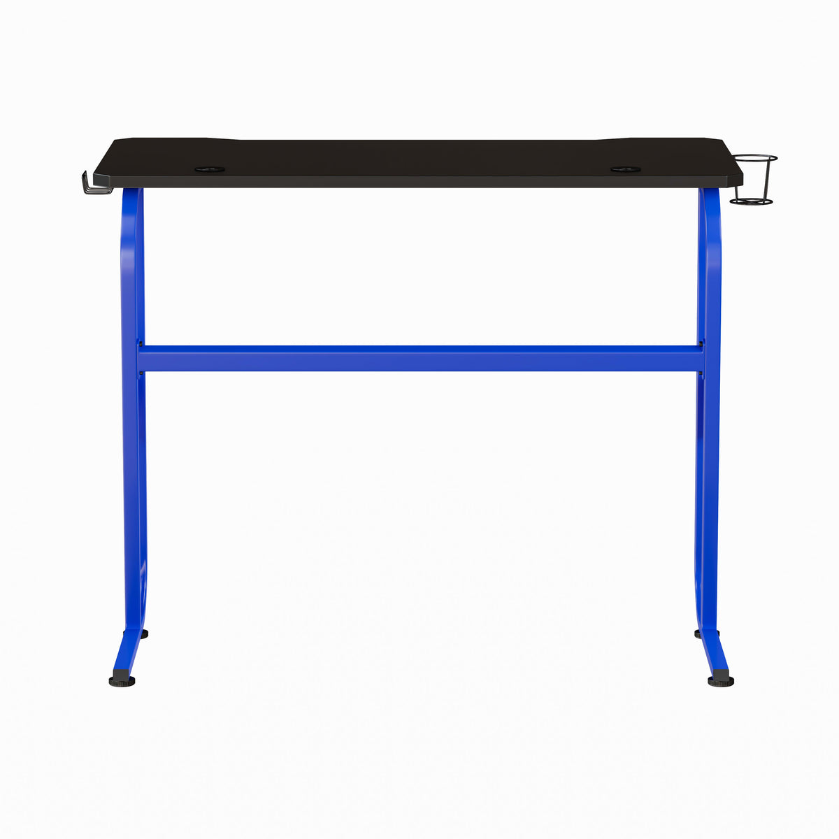 Blue |#| Blue Gaming Ergonomic Desk with Cup Holder and Headphone Hook